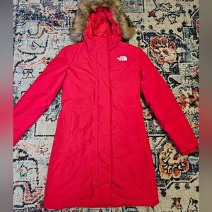 The North Face Arctic Parka Vibrant Red Winter Coat Small